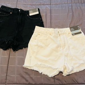 Brand new with tags. 2 pair of high waist denim shorts